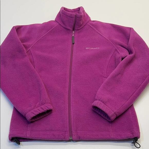 COLUMBIA Womens Small Purple Fuzzy Fleece Jacket - Picture 1 of 3